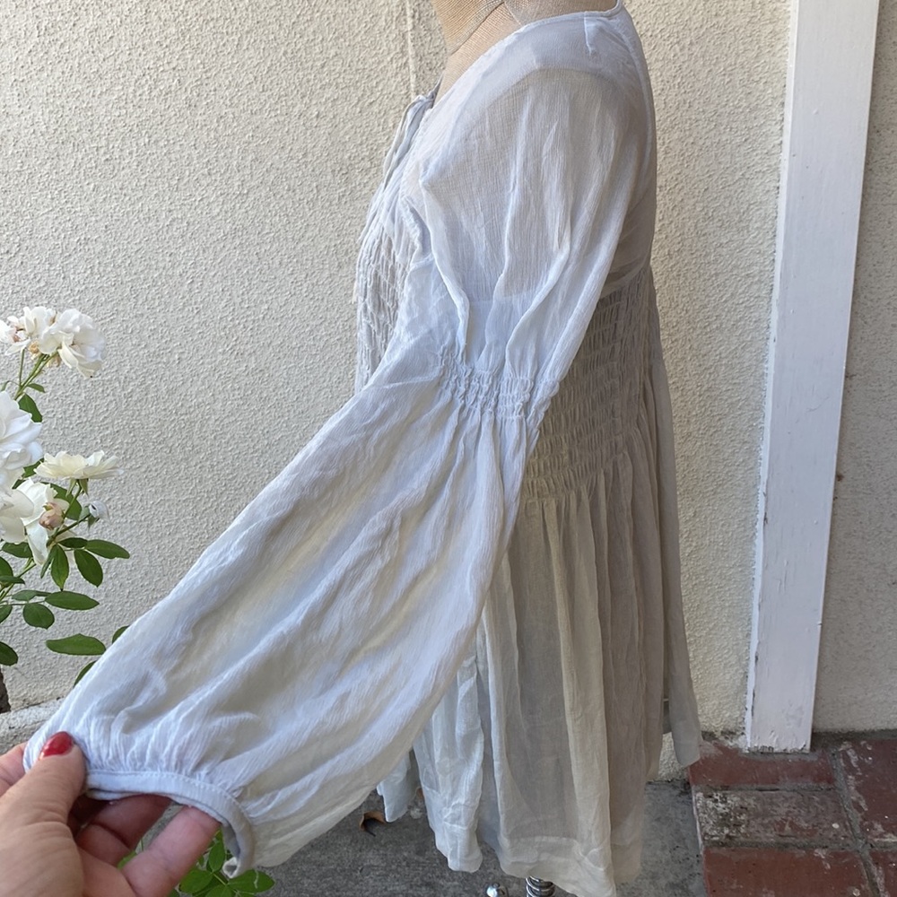 Free People stunning sheer light greyish mini dress. Absolutely Beautiful! - Picture 6 of 12